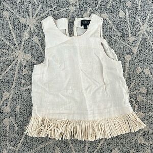 J. Crew Cream Fringe Hem Tank Top